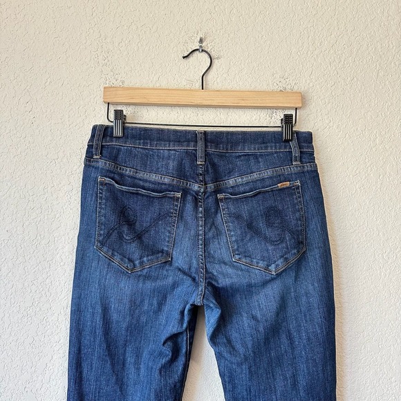 ELSE Mid-Rise Cropped Skinny Jeans in Blue - Picture 8 of 14